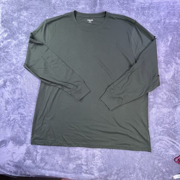 Lands End Shirt Mens 3XL Tall Green Super-T Long Sleeve Crewneck Base Layer - Picture 1 of 5